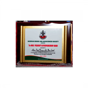 President's Entrepreneurship Award by The Nigerian Mining and Geosciences Society (NMGS)​