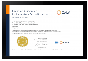 ANRML Laboratory Services for receiving ISO 17025 accreditation from CALA