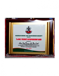 President's Entrepreneurship Award by The Nigerian Mining and Geosciences Society (NMGS)​